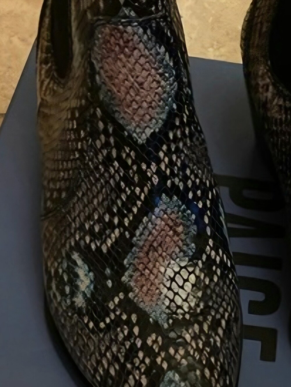 Paige Snakeskin Pattern Ankle Boots